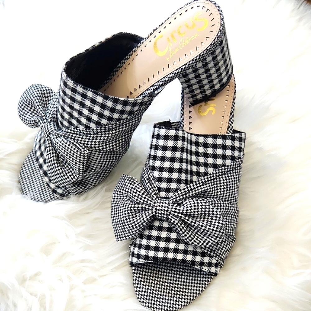 NWOT. Circus By Sam Edelman Sydney Gingham Slip On Sandals Sz. 8.5